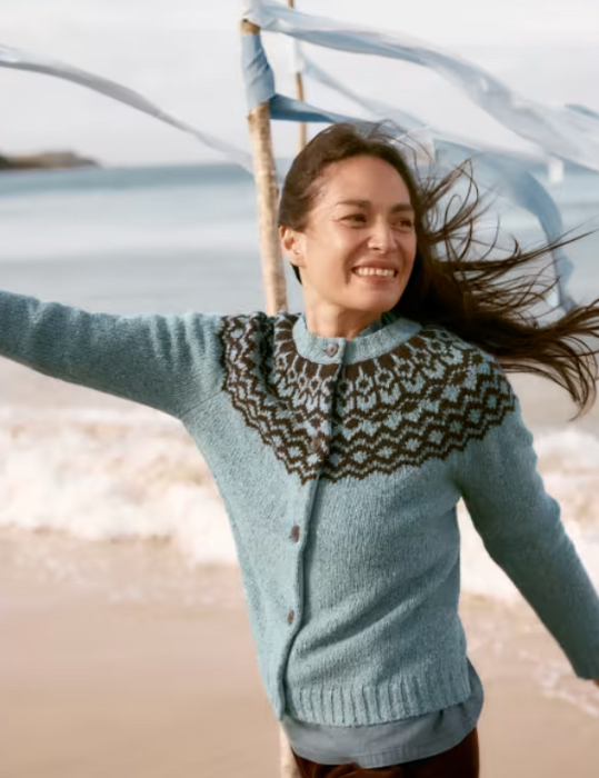 NEW Seasalt Port Kinnis Merino Cardigan - Wag Tail Lichen Seedbed