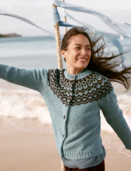 NEW Seasalt Port Kinnis Merino Cardigan - Wag Tail Lichen Seedbed
