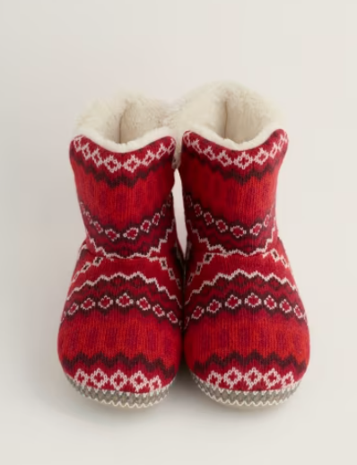 NEW Seasalt Snooze Slipper Booties - Modernist Vermillion Mix