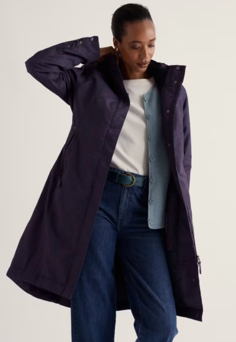 NEW Seasalt Janelle Waterproof Raincoat - Birch Forest Loganberry