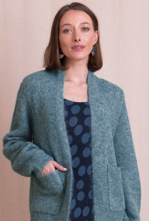 NEW Nomads Plain Front Open Cardigan in Duck
