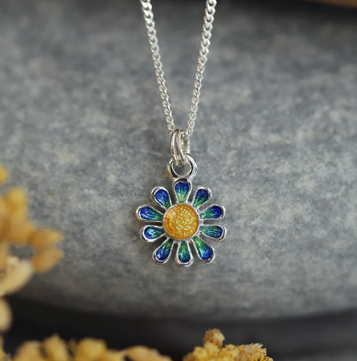 NEW Sheila Fleet Daisies at Dawn Petite Enamel Pendant in 'SCAA' colourway (EPX234-SCAA)