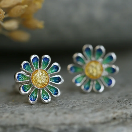 NEW Sheila Fleet Coloured Daisies Stud Earrings in 'SCAA' colourway (EE234-SCAA)
