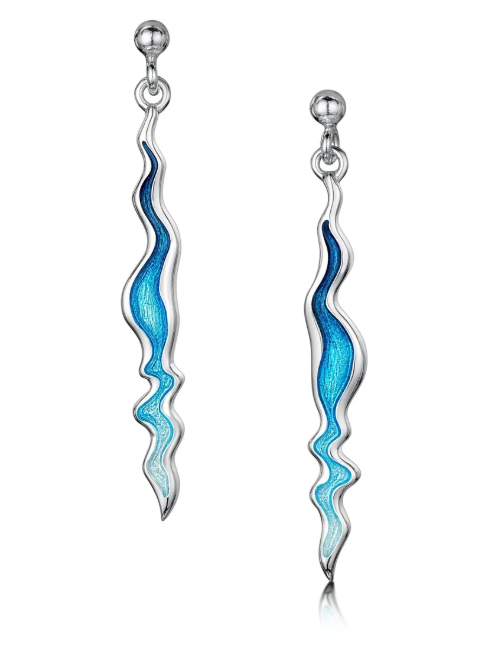 NEW Sheila Fleet - River Ripples Dress Drop Earrings in Tropical Enamel (EEX87-TROP)