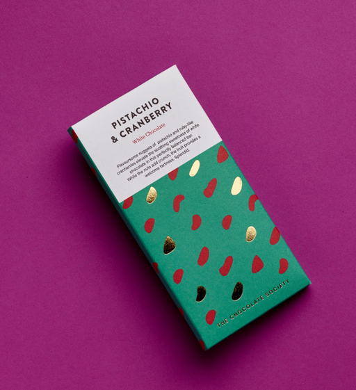 The Chocolate Society - Pistachio & Cranberry Chocolate Bar