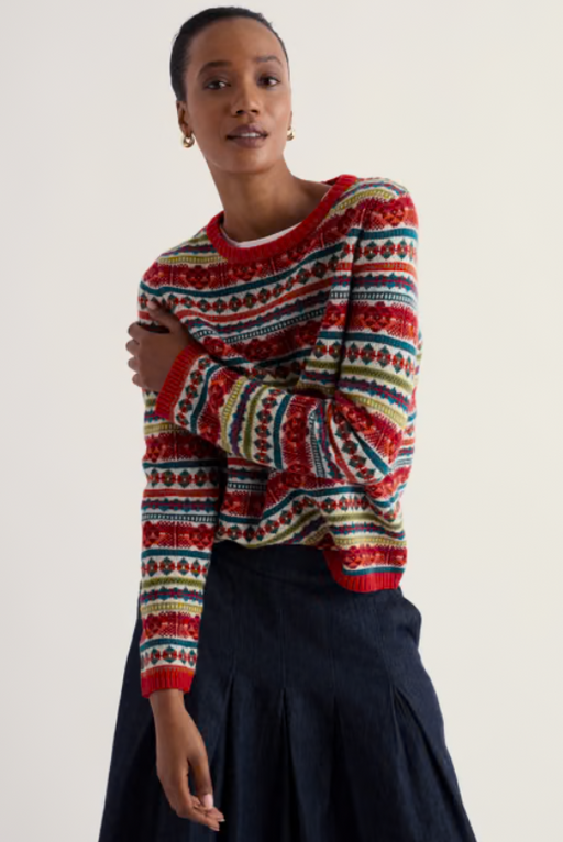 NEW Seasalt Percella Cove Jumper - Scillia Vermillion Mix