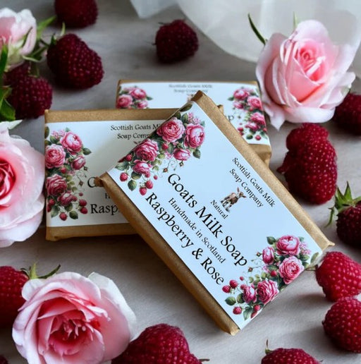 Scottish Goats Milk Soap Company - 95g Bar of Soap (Raspberry & Rose)