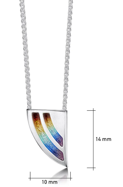 Sheila Fleet Rainbow Enamel Pendant Necklace in Sterling Silver (EP121)