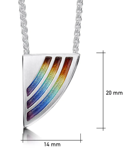 Sheila Fleet Rainbow Enamel Dress Pendant Necklace in Sterling Silver (EPX121)