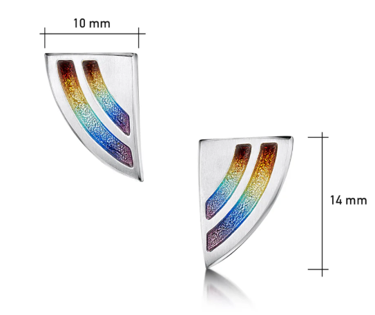 Sheila Fleet Rainbow Small Enamel Stud Earrings in Sterling Silver (EE0121)
