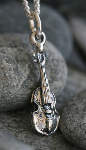 Sheila Fleet Petite Fiddle Pendant in Sterling Silver (P00308)