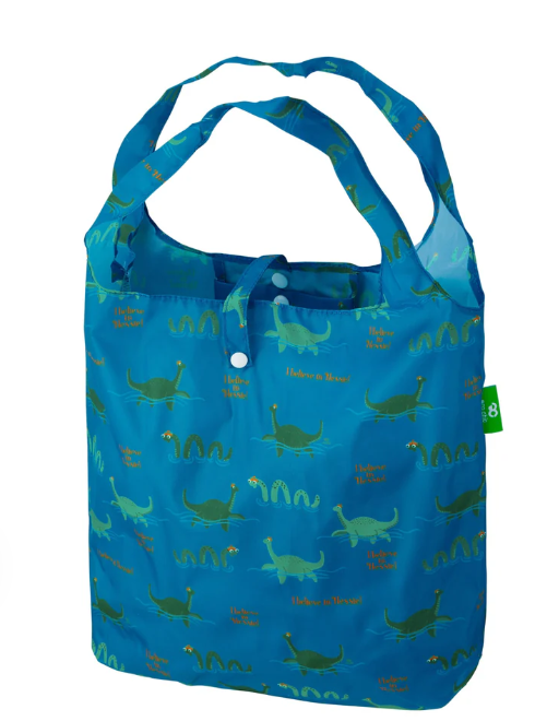 Eco Chic Packable Tote Bags - 'I Believe in Nessie' Loch Ness Monster