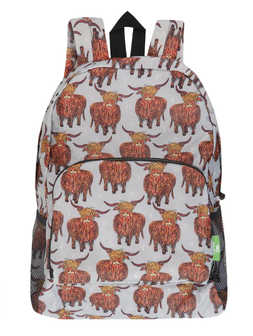 Eco Chic Packable Backpacks - Highland Coos