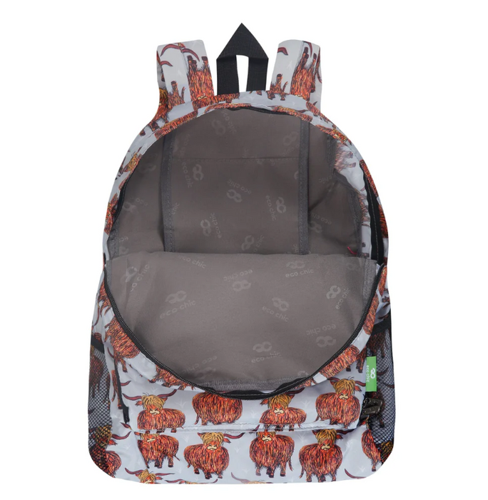 Eco Chic Packable Backpacks - Highland Coos