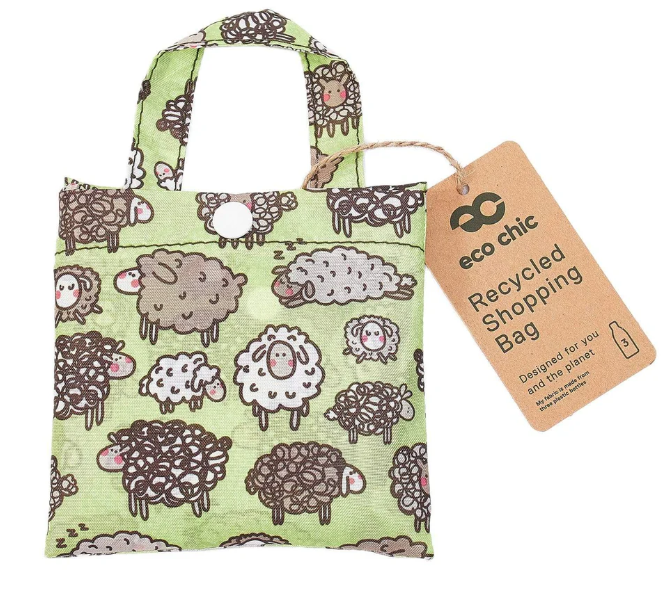 Eco Chic Packable Tote Bags - Cute Sheep