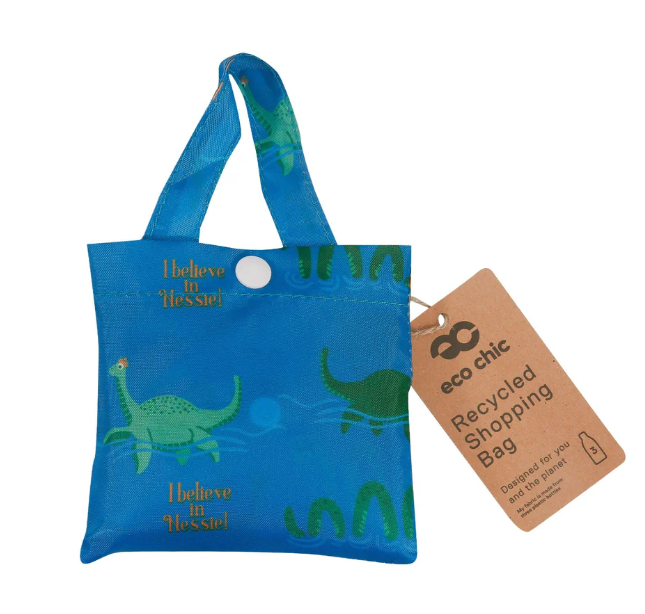 Eco Chic Packable Tote Bags - 'I Believe in Nessie' Loch Ness Monster