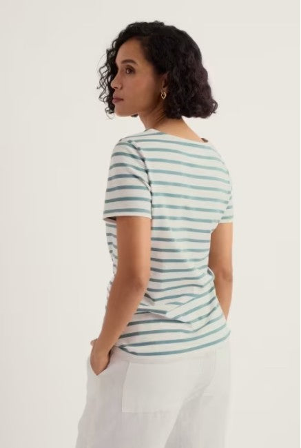NEW Seasalt Sailor T-Shirt - Breton Chalk Sardine
