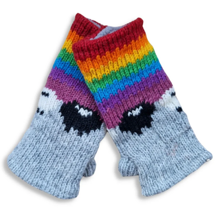 From The Source Hand Knitted Sheep Wristwarmers