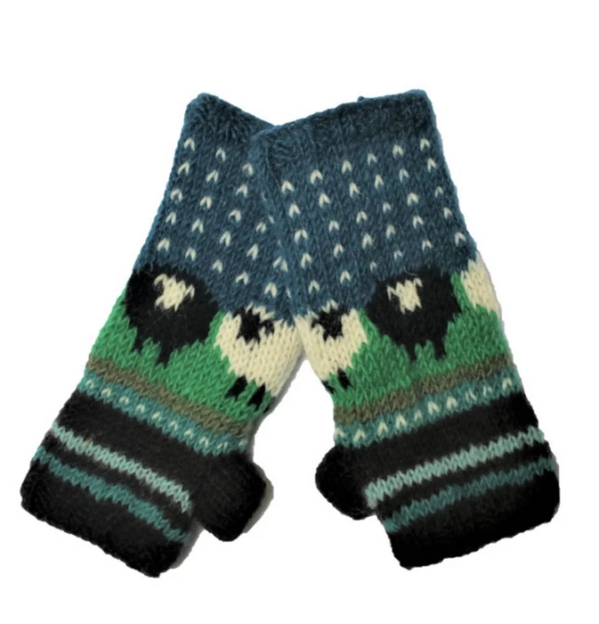 From The Source Hand Knitted Sheep Wristwarmers