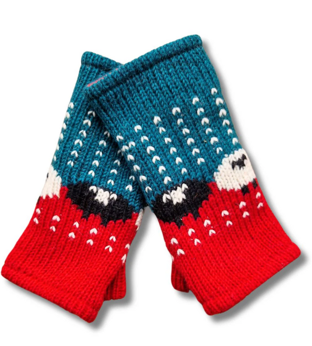 From The Source Hand Knitted Sheep Wristwarmers