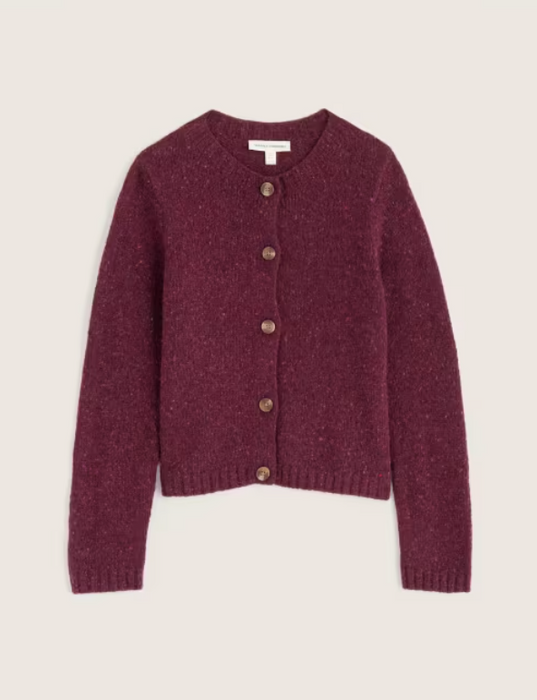 NEW Seasalt Dawson Pick Merino Cardigan - Dark Hellebore