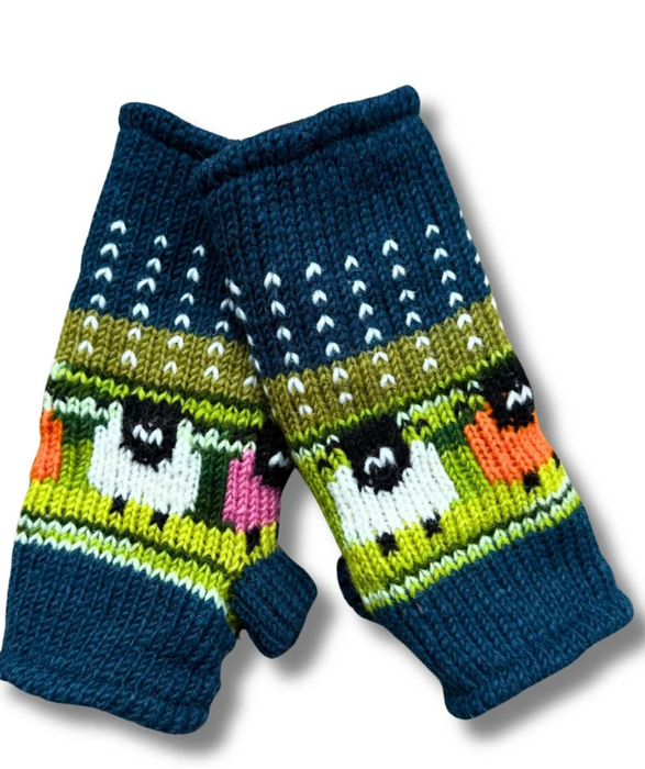 From The Source Hand Knitted Sheep Wristwarmers