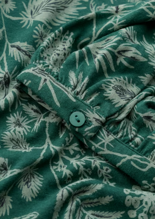 NEW Seasalt 3/4 Embrace Jersey Shirt - Woodland Forms Dark Thyme