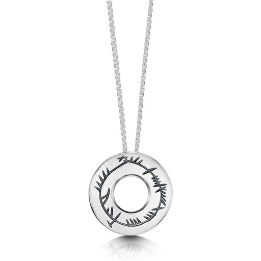 Sheila Fleet Ogham Small Pendant Necklace in Sterling Silver (P099)