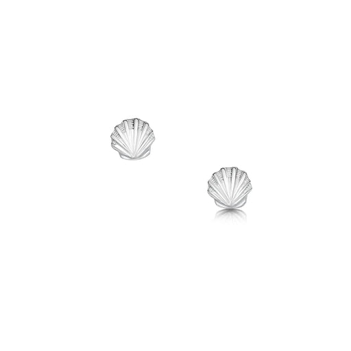 NEW Sheila Fleet Scallop Petite Stud Earrings - Plain Silver (E0000295)