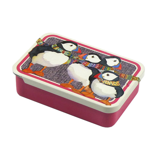 Emma Ball Puffins in Scarves Pocket Tin
