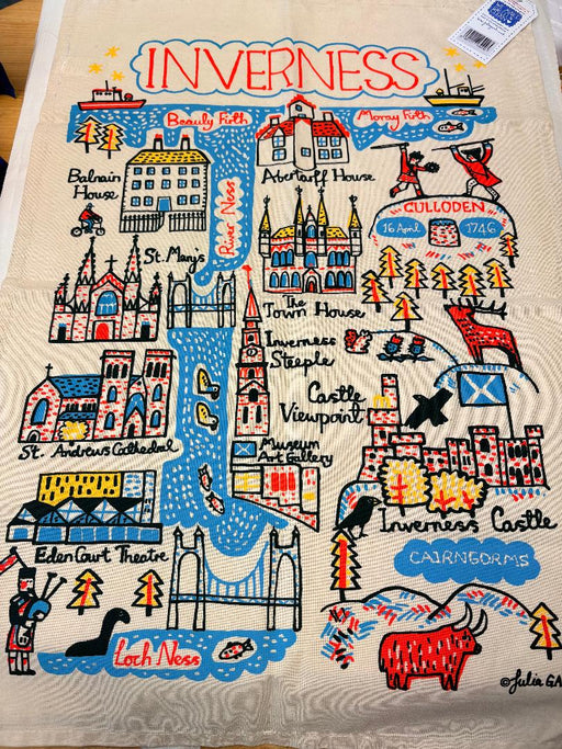 Julia Gash - Inverness Cityscape 8oz Natural Tea Towel