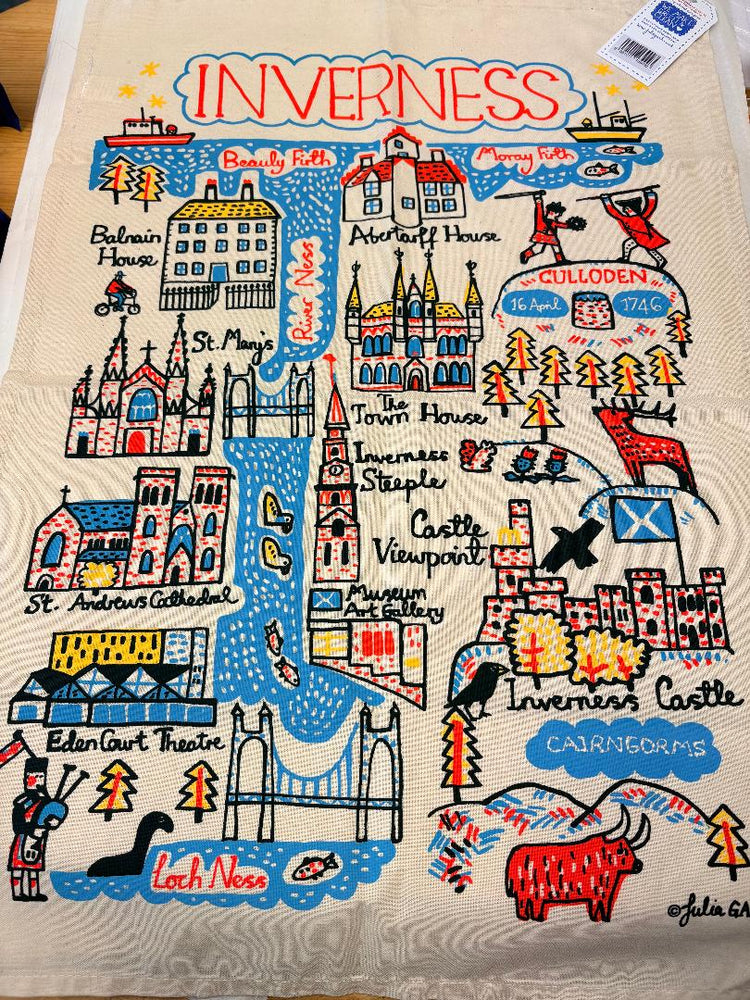 Julia Gash - Inverness Cityscape 8oz Natural Tea Towel