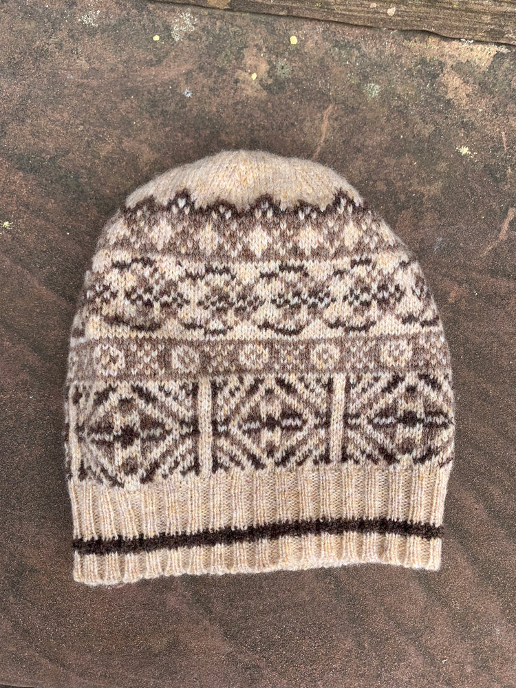 Traditional Fair Isle Pull on Hat in Shorelines