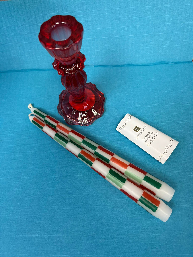 Talking Tables - Red & Green Taper Dinner Candles - 2 Pack