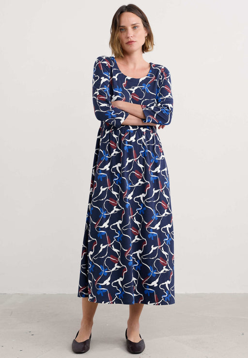 NEW 50% OFF Seasalt Emily Waisted Dress- Kestrel Flight Maritime.