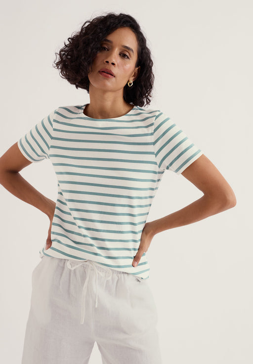 NEW Seasalt Sailor T-Shirt - Breton Chalk Sardine