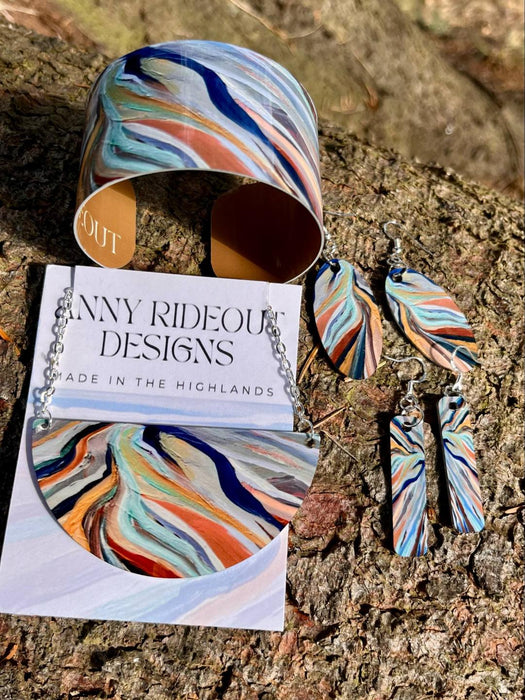 Anny Rideout Designs - "Rivulets" Art Inspired Earrings (Rectangular)