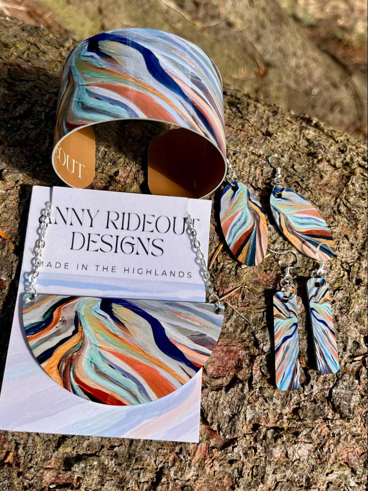 Anny Rideout Designs - "Rivulets" Art Inspired Earrings (Oval)