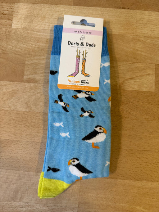 Doris & Dude Blue Puffin Socks