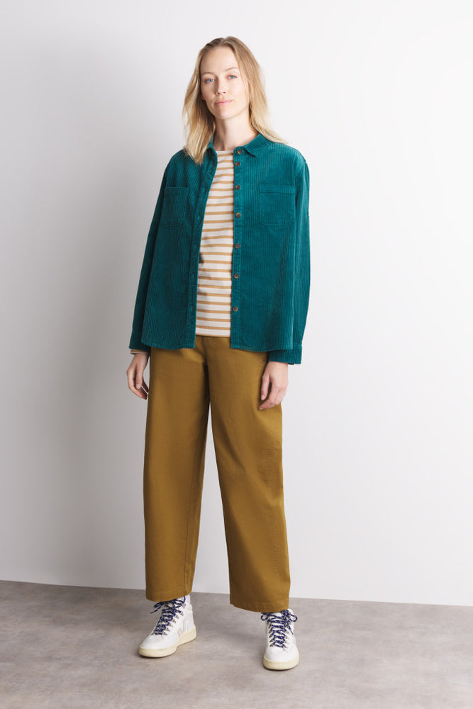 NEW Mousqueton Brezelia Corduroy overshirt in emerald green