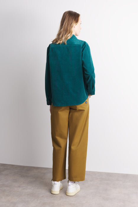 NEW Mousqueton Brezelia Corduroy overshirt in emerald green