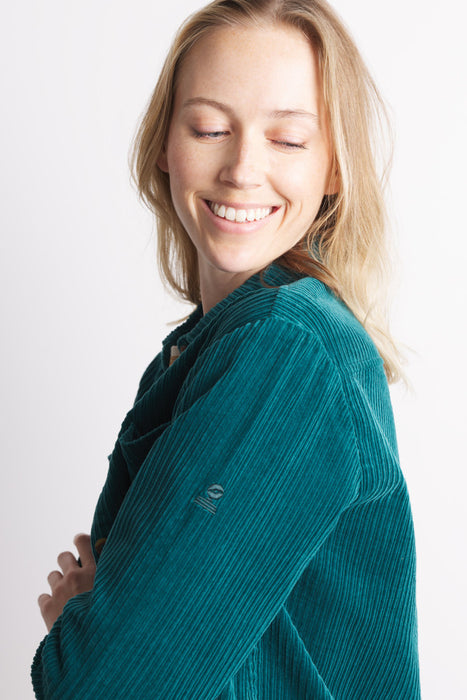 NEW Mousqueton Brezelia Corduroy overshirt in emerald green