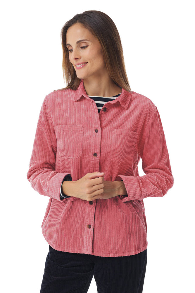 NEW Mousqueton Brezelia Corduroy overshirt in peony Pink (Pivoine)