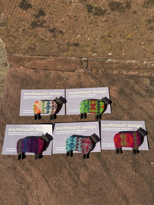 Southbeach Designs x Judith Glue Rackwick Fair Isle Sheep Brooch - Various colours