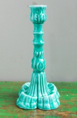 Ian Snow - Azure Moulded Metal Ceramic Candle Holders