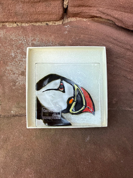 Carrie Paxton Glass Puffin Square
