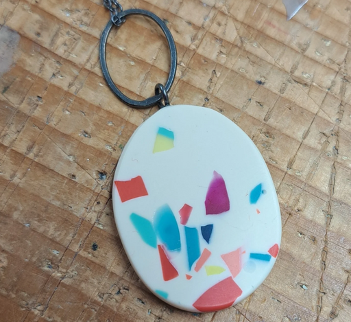 Carla Edwards - Oval Pendant in 'Rainbow Brights'