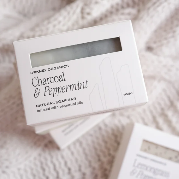 Moonshine Candle Co. - Orkney Organics Soap in 'Charcoal and Peppermint'