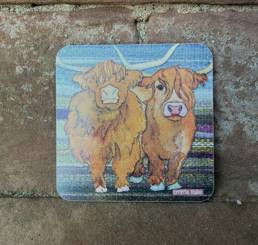 Emma Ball 'Highland Coos' Coaster