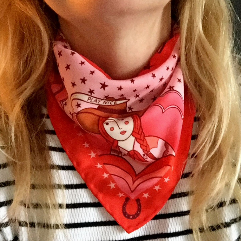 Su Owen - Cowgirl Unisex Eco Pocket Square/Neckerchief
